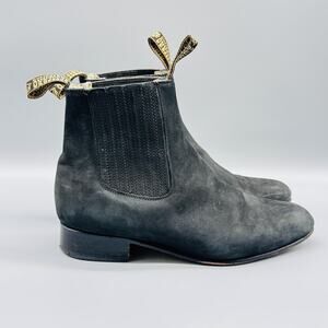 Besserro Boots Mens 8.5 Black Suede Chelsea Charros Western Slip On Mexico